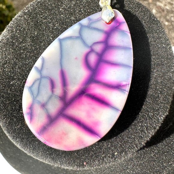 Grey Blue Purple High Polish Glossy Pendant - Picture 4 of 6
